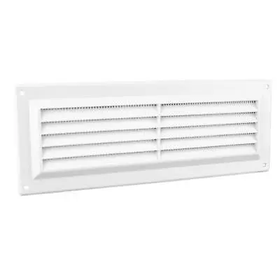 9  X 3  White Plastic Louvre Air Vent Grille With Flyscreem Cover • £4.49