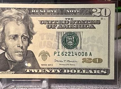 $20 2017-A FEDERAL RESERVE NOTE PI/A BLOCK (w) ( MINNEAPOLIS “I”) UNC • $35