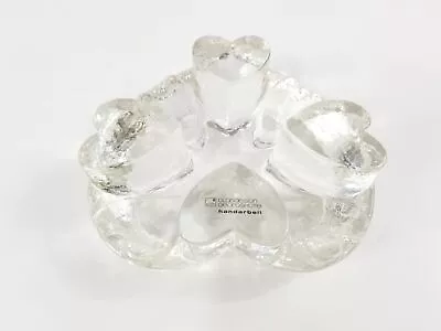 Glasdesign Georgshutte MCM - Ice Glass Hearts Candle Holder - Tea-Light • $16.99