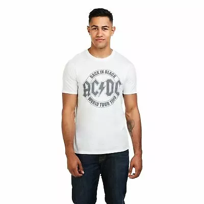 Official AC/DC Mens Tour Emblem T-Shirt White S-2XL • £13.99