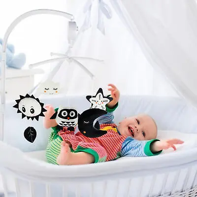 Black & White Mobile Baby Cot Musical Hanging Crib Toy Baby Soothing Toys New • $43.10