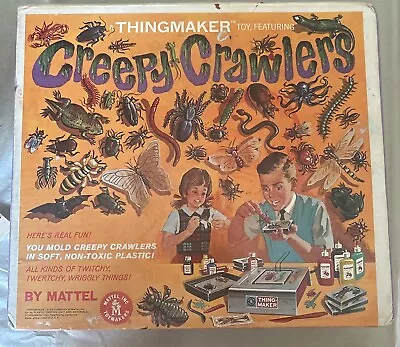 Vintage 1964 Mattel Creepy Crawlers THINGMAKER 9 MOLDs & Original Box • $125