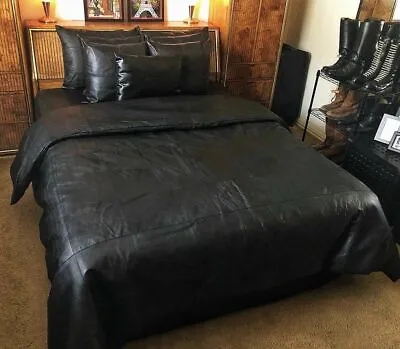 .0.....soft Sheep Nappa Real Leather Twin Size Bed Sheet With Two Pillows • $700