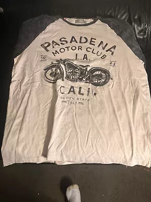 Pasadena Motor Club T Shirt Tan 2xl Motorcycle T Shirt Jersey Sleeve Nm+ Biker • $14