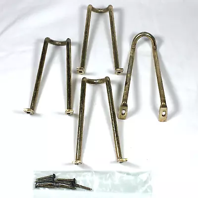 Vintage Set 4 Hairpin Metal Furniture Legs Mid Century Modern 5.5  MCM Gold Tone • $38