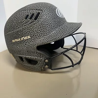 RAWLINGS Youth Baseball Batting Helmet R16S-R1 Size 6-7/8 To 7-5/8 Black Crackle • $12.99