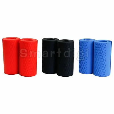 $22.99 • Buy 1Pair Thick Fat Barbell Silicone Grips Gym Arm Dumbbell Wrap Grip Weightlift