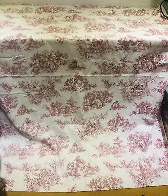 New Laura Ashley Pink Toile De Jouye Fabric Material French Uk 1.65x1.4m At72 • £39.99