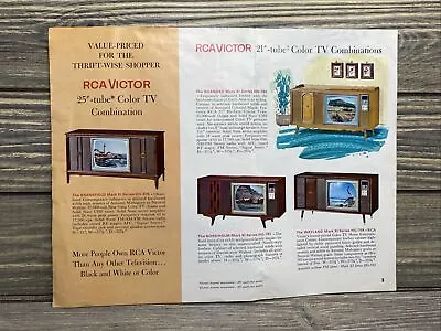 Vintage Advertisement RCA Victor Tube Color TV Television Combinations • $15