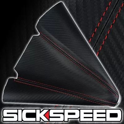 Carbon Fiber Look Red Stitch Black Shift Boot For Gear Cover Shifter A • $18.88