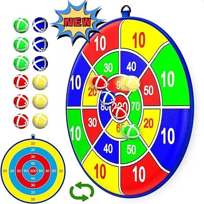 Large 37cm Kids Dart Board With 8 Sticky Balls - Indoor Ball Games For Fun 2024 • £8.99