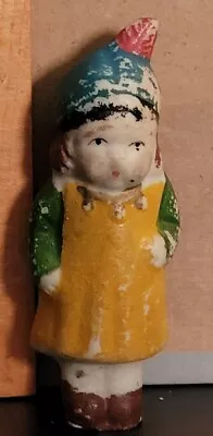Vintage GIRL IN INDIAN CLOTHES CERAMIC BISQUE Figurine MADE IN JAPAN • $14
