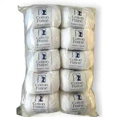 Lot 10 Skeins Elsebeth Lavold COTTON PATINE Yarn | #13 White Combed Cotton • $50