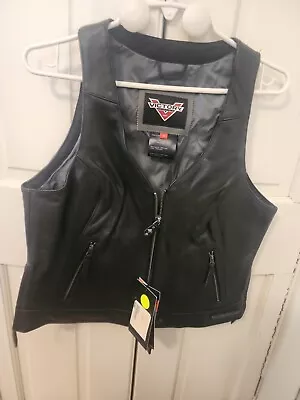 VICTORY WOMENS LEATHER BORDERLAND VEST Medium • $70