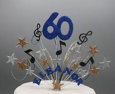 Cake Topper Musical Notes Personalised 18th 21st 30th 40th 50th Stars On Wires 7 • £14.99