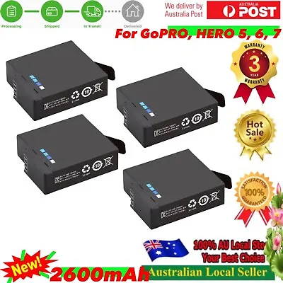 4x 2600mAh NEW WST Battery For GoPro HERO7 Black / HERO6 / HERO5 / HERO (2018) S • $45.50