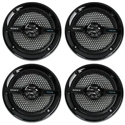 4) Sony XS-MP1611b 6.5  280 Watt Dual Cone Marine Speakers Stereo Black XSMP1611 • $113.99