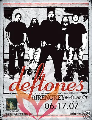 $15.61 • Buy DEFTONES / DIR EN GREY 2007 MINNEAPOLIS CONCERT TOUR POSTER - Metal Rock Music