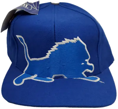 Vintage Detroit Lions Snapback Oversize Logo Flat Bill • $99.99