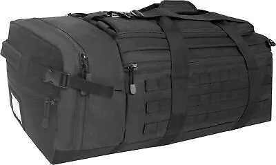 Black Tactical Defender Duffle Bag Deluxe Top Load Carry Bag Duffel & Backpack • $139.99