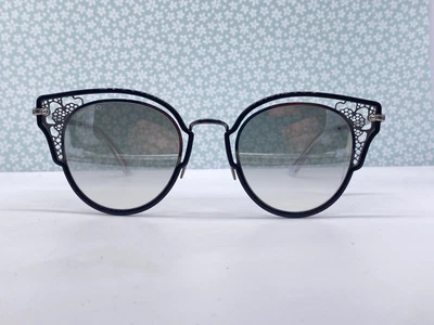 £123.01 • Buy Jimmy Choo Sunglasses Woman Black Silver Round Cat Eyedhelia S Medium
