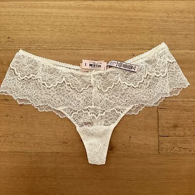 New With Tags White Victoria’s  Secret Dream Angels Lace Thong String Size Med • $8