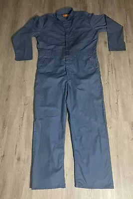 VTG Red Kap Coveralls Men’s 44 Blue Cotton Workwear Mechanics Thrashed USA 90s • $17.99