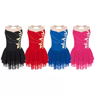 Girls Dancewear Ballroom Dresses Sleeveless Dress Ballet Unitard Tutu Costume • $12.09