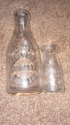 Vintage PA Milk Bottle Bethlehem Sanitary Dairy Quart & Half Pint • $24