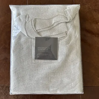 One Restoration Hardware Italian Linen Mesh Sheer Curtain 50x96 Mist NWT • $115