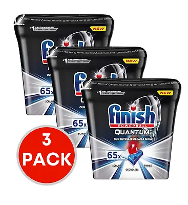 3 X Finish Powerball Quantum Ultimate PK65 (195 Tablets) • $144