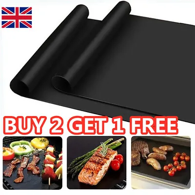 £2.99 • Buy BBQ Grill Mat Non-Stick Oven Liners Cooking Barbecue Baking Sheet Tray UK
