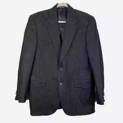 Circle S Charcoal Gray Western Blazer Sportscoat 100% Cotton Mens Size 40R • $65