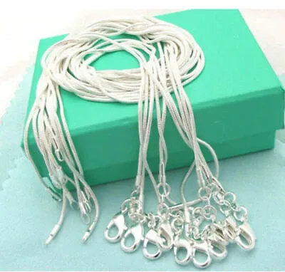 Lot 10PCS Wholesale 925 Sterling Solid Silver 1mm Snake Chain Necklace 16-30inch • $6.45