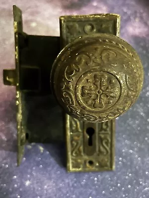 Antique Vintage Bronze Door Knob Door Plate Metal • $35