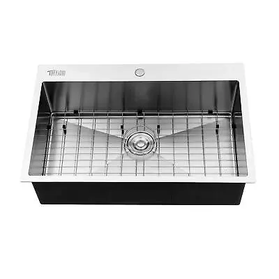 33 X 22 X 9  Single Basin Stainless Steel Top Mount Kitchen Sink Deep Enough • $149.99