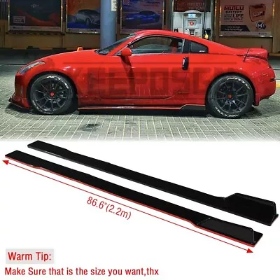 86.6  Red Line Side Skirt Extension Rocker Panels For Nissan 350Z 370Z Roadster • $92.11