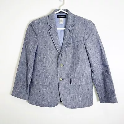 J.Crew Crewcuts Boys Thompson Blazer Gray Thompson Linen Cotton Chambray Size 10 • $39.99