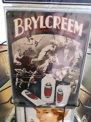 Brylcreem Hairdressing Metal Wall Hanging Plaque Sign 15x20cms • £6.99