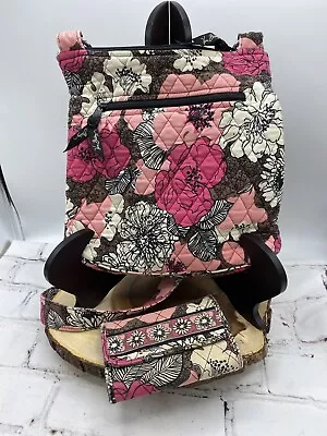 Vera Bradley Crossbody Hipster Mocha Rouge With Wallet • $24.99