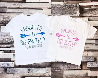 £7.99 • Buy Promoted To Big Brother Sister T-shirt Personalised