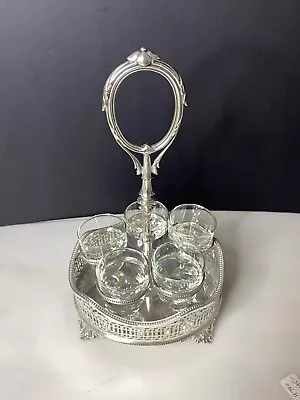 Walker & Hall Sheffield 1878 Silver Plate Libby Glass Egg Cruet Serving Set • $79