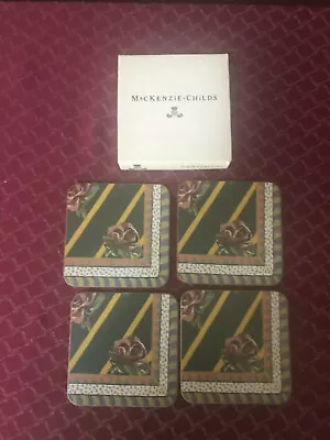 MacKenzie Childs Set Of 4 Pinpernel Rose Coasters  • $49