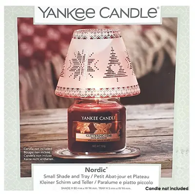 £24.95 • Buy Yankee Candle Christmas Nordic Small Jar Shade & Tray Plate Set Bnib 