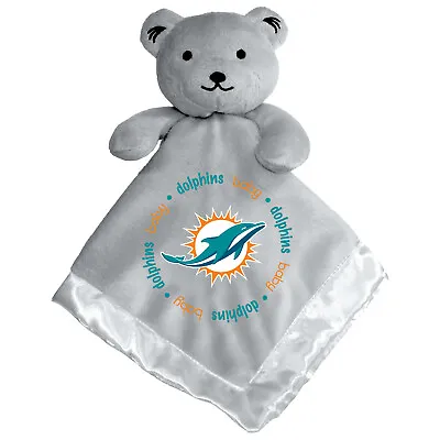 Miami Dolphins Gray Baby Security Bear Blanket NFL Licensed • $16.95