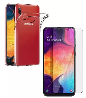 For SAMSUNG GALAXY A30 CLEAR CASE + TEMPERED GLASS SCREEN PROTECTOR SHOCKPROOF • $9.69