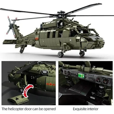 $94.24 • Buy Building Blocks MOC WW2 Military Z20 Combat Helicopter Bricks Model Kids DIY Toy