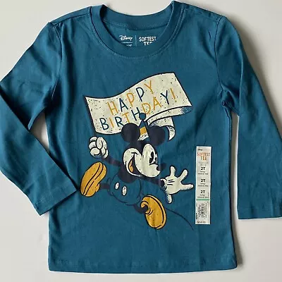 Mickey Mouse Birthday Shirt 2T 24 Months NWT New Blue Vintage Look Party Boys • $12.99