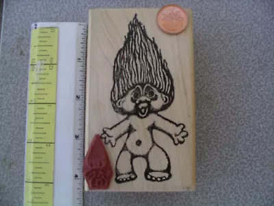4 TROLL DOLLS WOOD MOUNTED RUBBER STAMPS 2 Designs 2 Sizes Four Stamps In All • $15.99