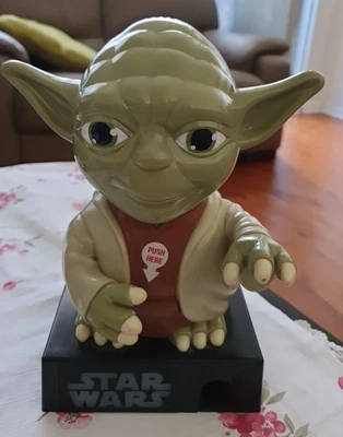 $44 • Buy VINTAGE STAR WARS TALKING YODA GUMBALL DISPENSER NOT BATTERY. 21cm
